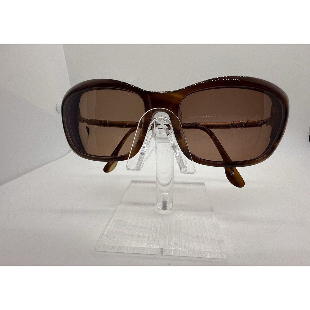 BCBG Max Azria Enchanted Sunglasses 57-16-130mm Brown Cat Eye + Chanel Hard Case - Picture 3 of 16